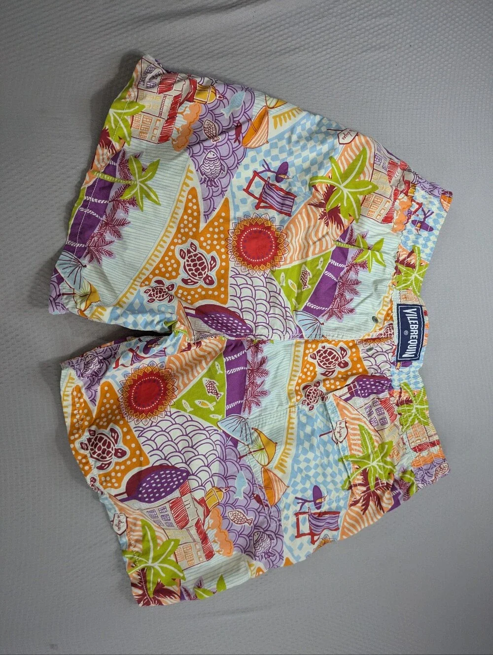 Vilebrequin Saint Tropez Les Plages Swim Trunks Men’s XL Swim Board Shorts Lined